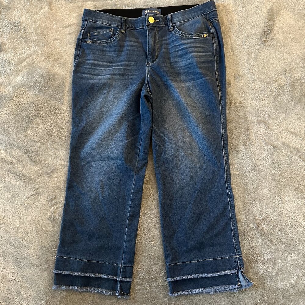 Democracy Dark Blue Wide Leg Crop Jeans